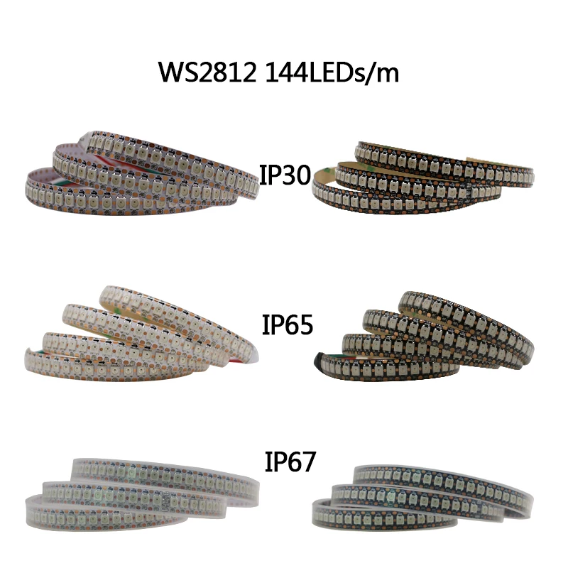 WS2812 Светодиодная лента индивидуально Адресуемая полноцветная 1/3/4/5 м