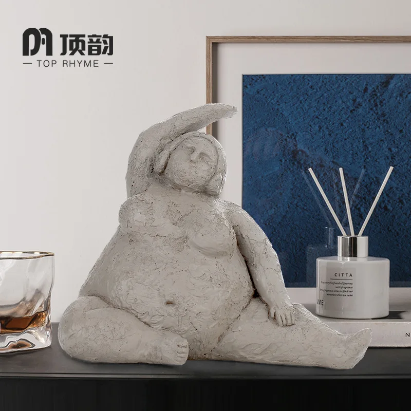 Креативная абстрактная статуя женщины для йоги скульптура из смолы ремесла