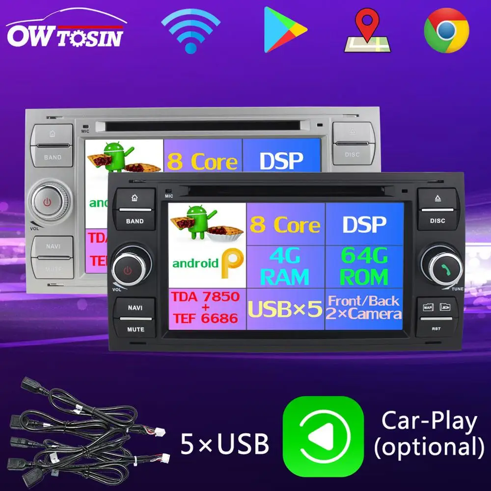 4G RAM Android 9 0 USB 5 автомобильный dvd плеер для Ford Galaxy Fusion Transit Fiesta C MAX S Kuga Mondeo Focus Connect Car