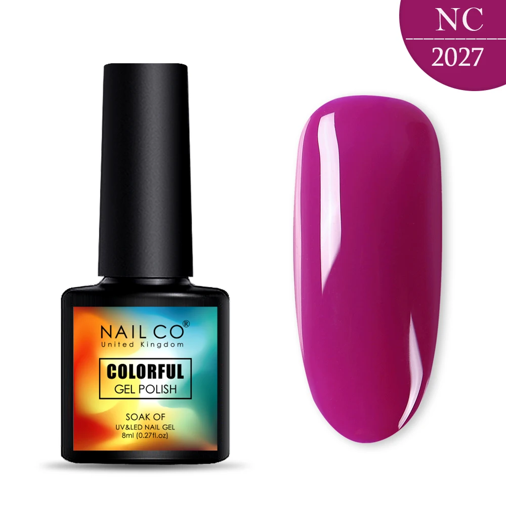 2027 NAILCO, новинка, 8 мл, 130 цветов, светодиодный Гель-лак для ногтей УФ гель для ногтей, салонный домашний лак, Гель-лак, гибридный, впитывающий - Цвет: 2027