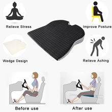 Car Wedge Seat Cushion for Car Driver Seat Office Chair Wheelchairs Memory Foam Seat Cushion-Orthopedic Support and Pain Relief