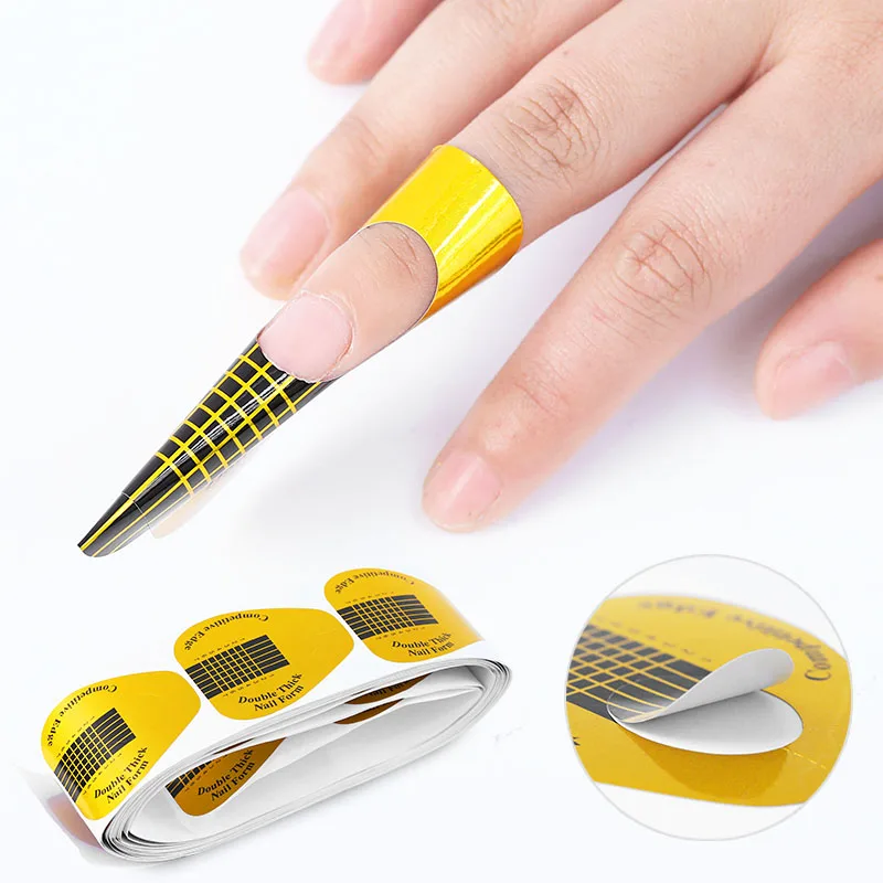 100 шт./компл. Форма для ногтей алюминиевая бумага формы акриловый УФ гель