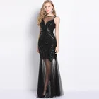 Женское прозрачное длинное платье макси без рукавов с V-образным вырезом на спине, винтажное платье 1920-х годов в стиле Великий Гэтсби, праздничное платье-хлопушка