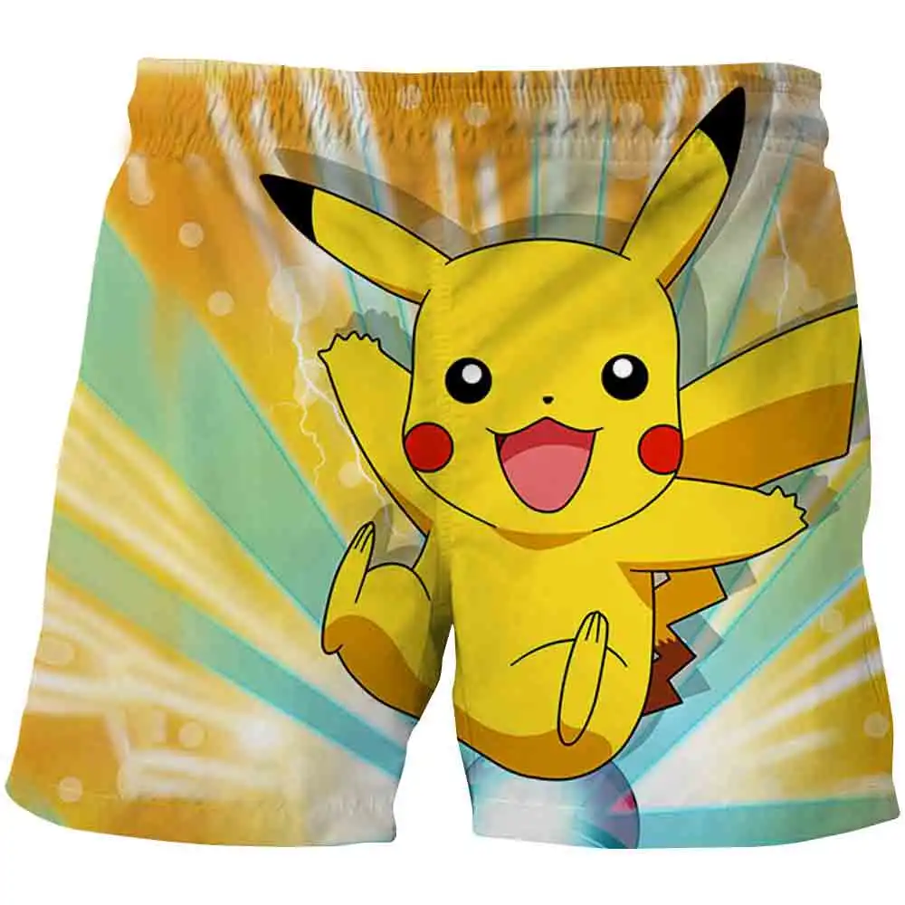 

Kids Anime Pikachu 3D Printed Shorts Summer Children Beach Shorts Cute Harajuku Swimming Trunks Children Anime Casual Shorts
