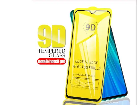 10 шт. 9D полностью наклеиваемая поверхность Защитное стекло для xiaomi redmi note 8 pro