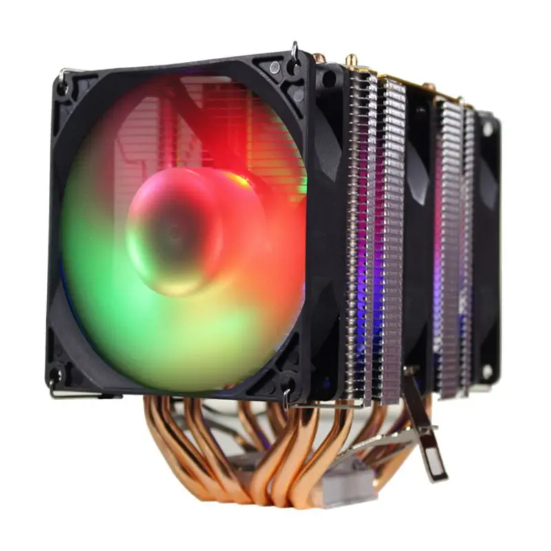 6 с тепловым стержнем heat pipe Dual башня охлаждения P/N: вентилятор Поддержка 1/2/3