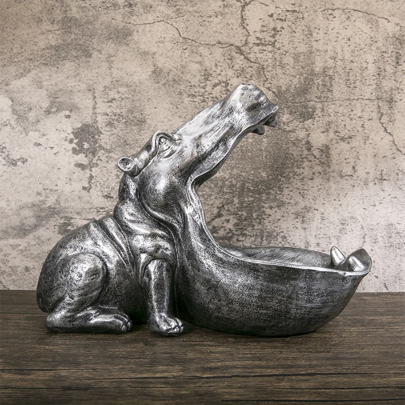 

Hippopotamus statue decoration resin artware sculpture statue decor home decoration accessories