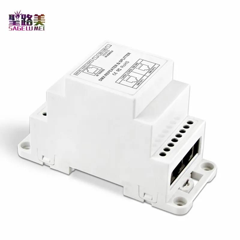 BC 812 DIN RJ45 Rail led DMX512 усилитель сигнала Один входной канал два выходных канала DMX