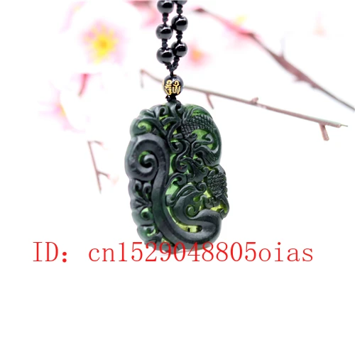 Натуральный черный зеленый нефрит обсидиан Феникс кулон бусы Изящные Ювелирные