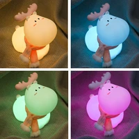 led night lights deer silicone light usb rechargeable bedroom home decor toy gift for kids children beside table lamp