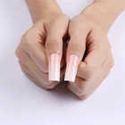 Нажимные ногти XL, сверхдлинные квадратные французские нюдовые Омбре ногти SM30210827