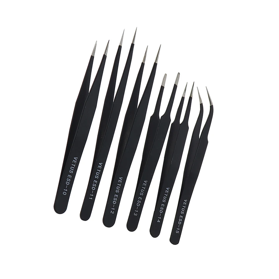 Оригинальный Vetus ESD прецизионный Пинцет из нержавеющей стали антикислотный