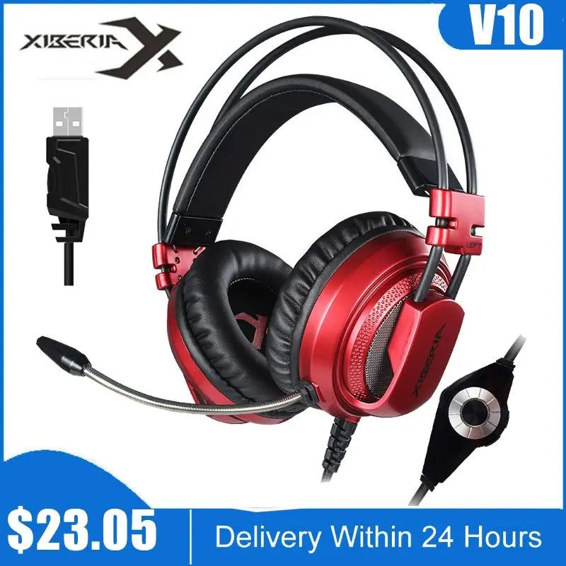 

V10 Best Gaming Headphones USB 7.1 Headset for PC Game Computer Bass Stereo Headsets Casque with Microphone LED Light