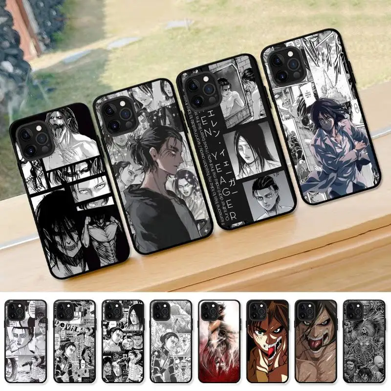 

Anime Attack on Titan Eren Phone Case for iPhone 13 12 mini 11 pro Xs max Xr X 8 7 6 6s Plus 5s cover