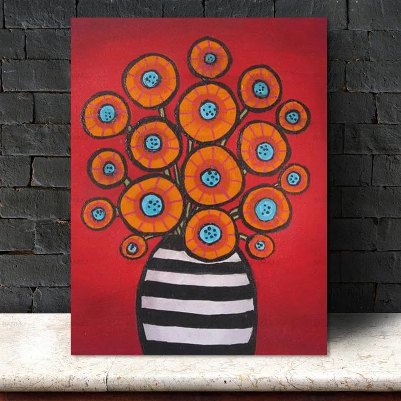 Абстрактная винтажная Цветочная ваза Conisi принт и плакат настенная живопись