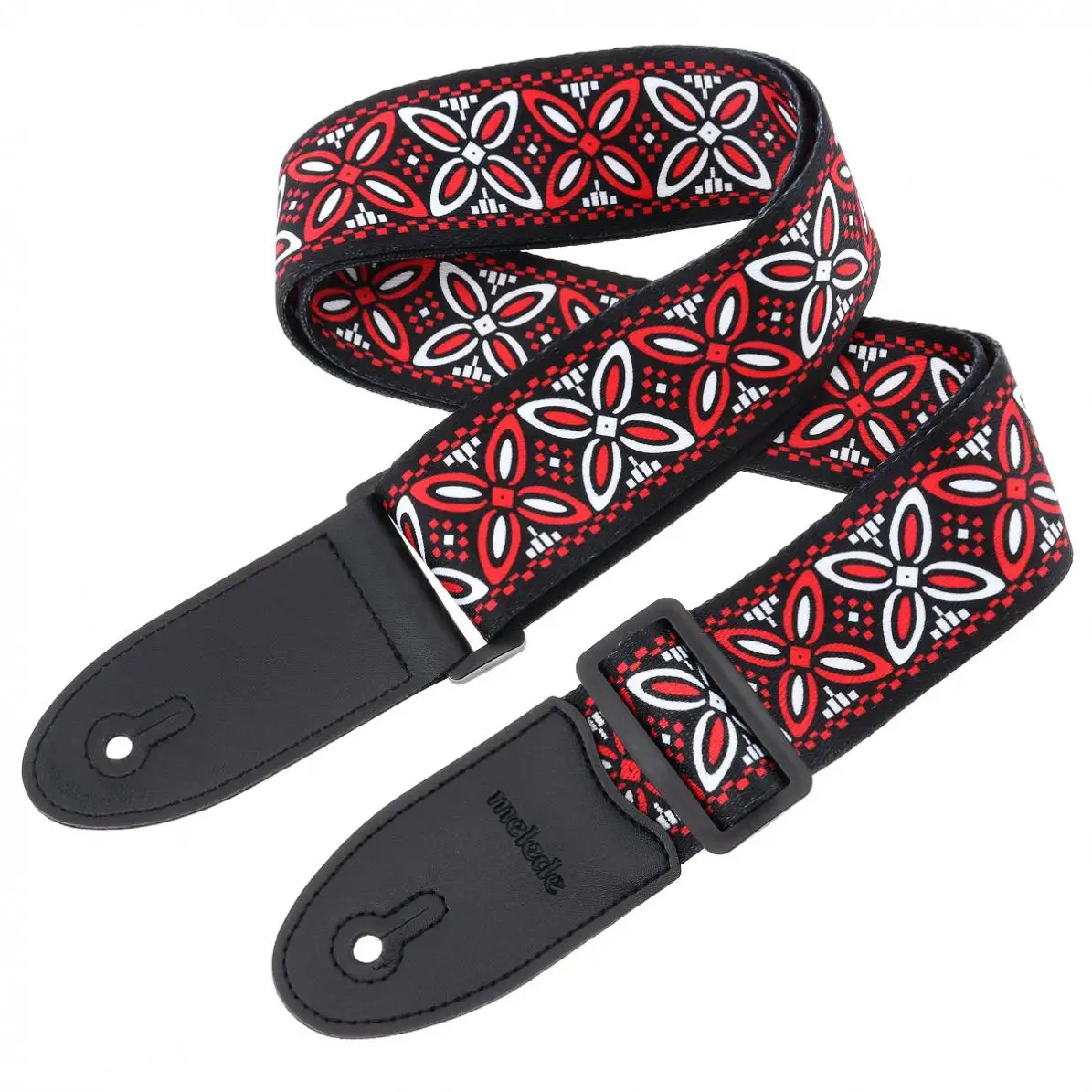 

Guitar Strap Adjustable Printing Flower Guitar Strap with National Style for Acoustic Electric Bass Guitar