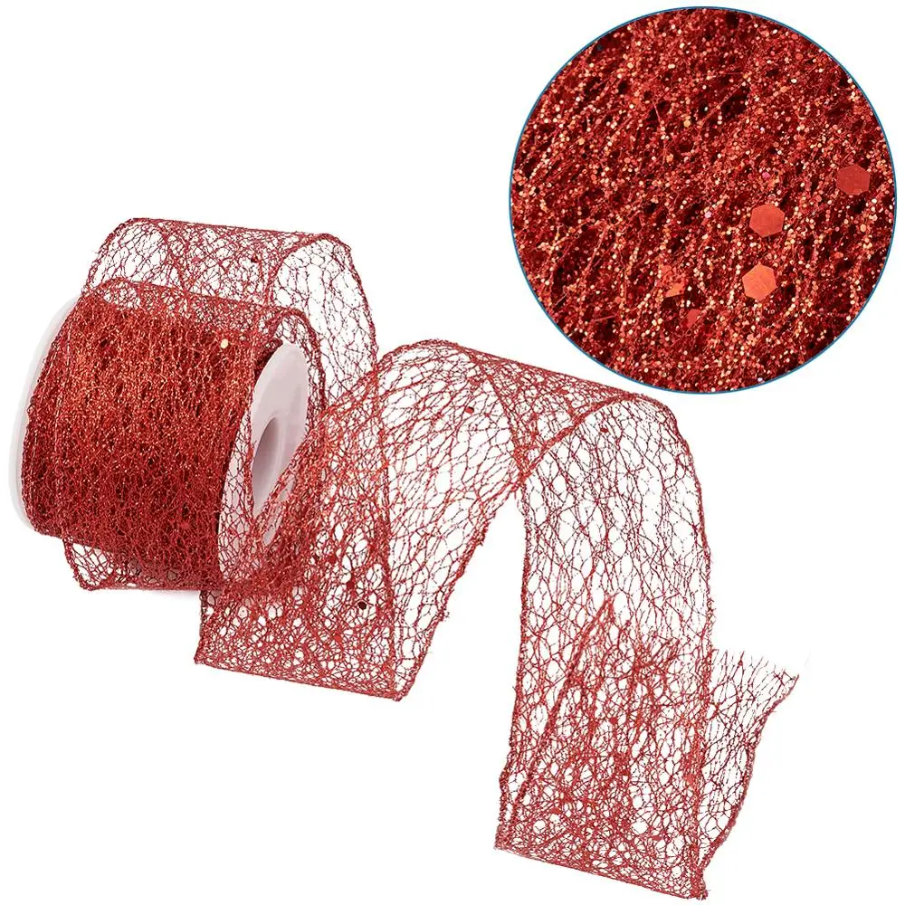 

10m Organza Silk Ribbon Gold White Red Glitter Satin Ribbons For DIY Packing Gift Wrapping Christmas Wedding Decoration Bow-knot