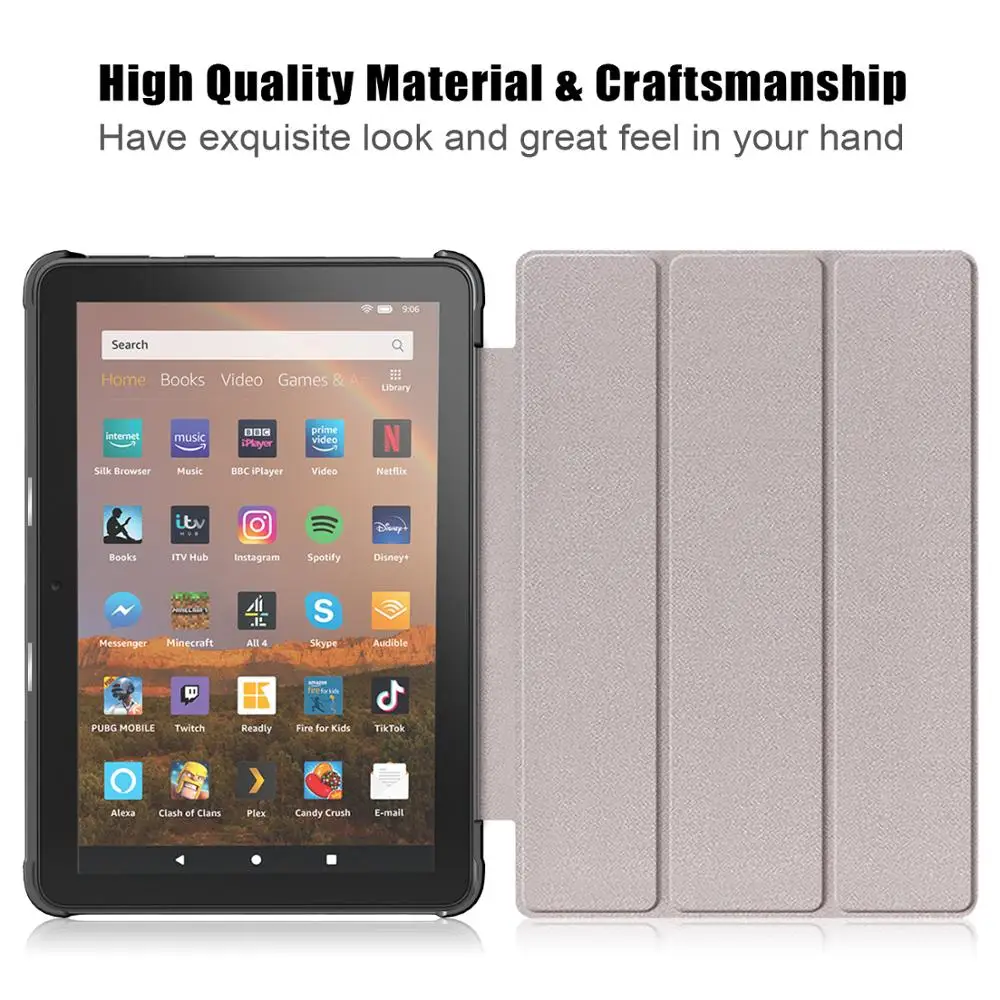 GLIGLE Высококачественный тонкий магнитный чехол для Fire HD 8 2020 защитный + стилус