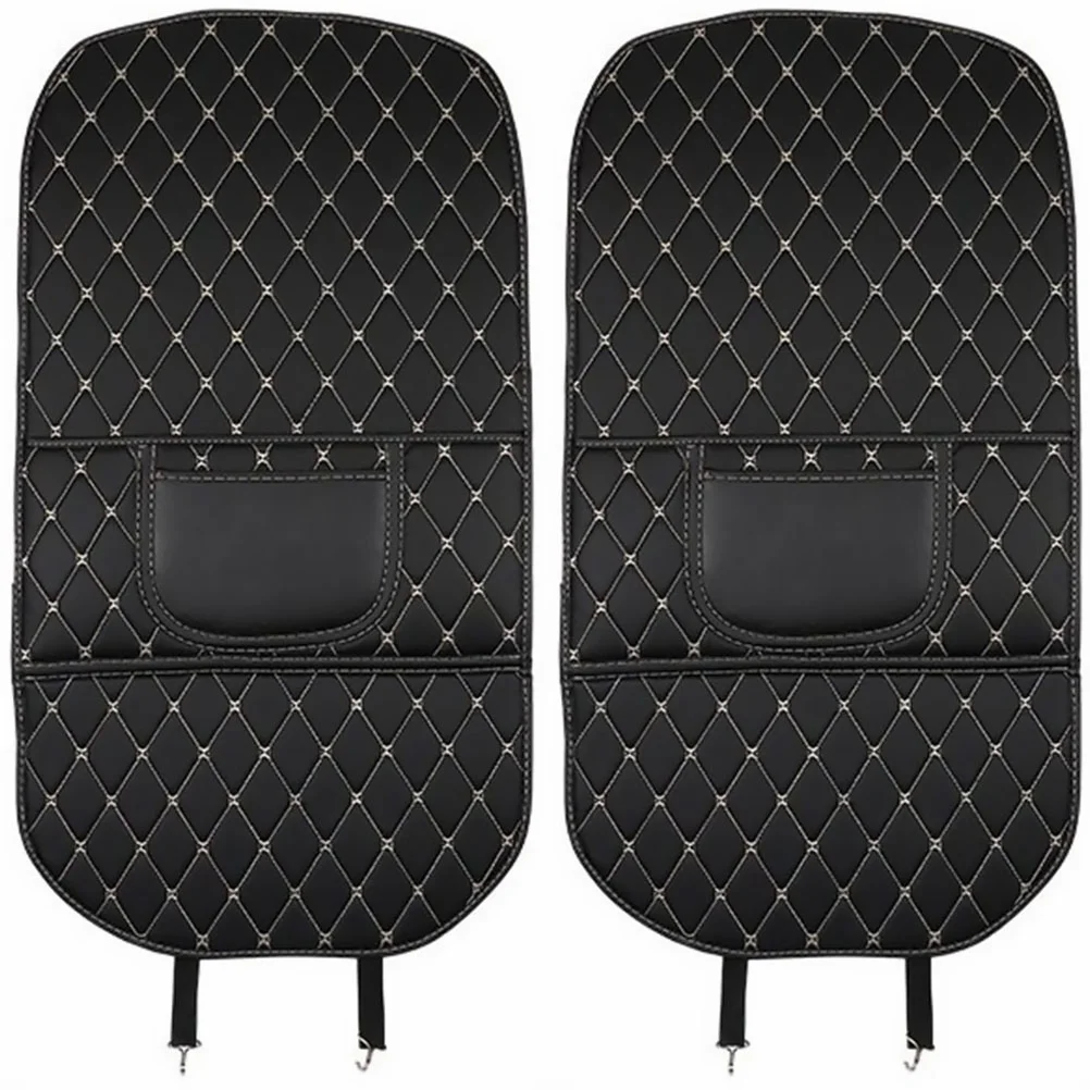 

2pcs Car Seat Back Cover Car Kick Mats Protector Leather Seat Back Protector