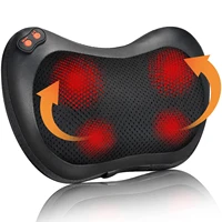 quality massage pillow electric neck back shoulder relaxation shiatsu kneader with infrared heatter featured sponge and leather
