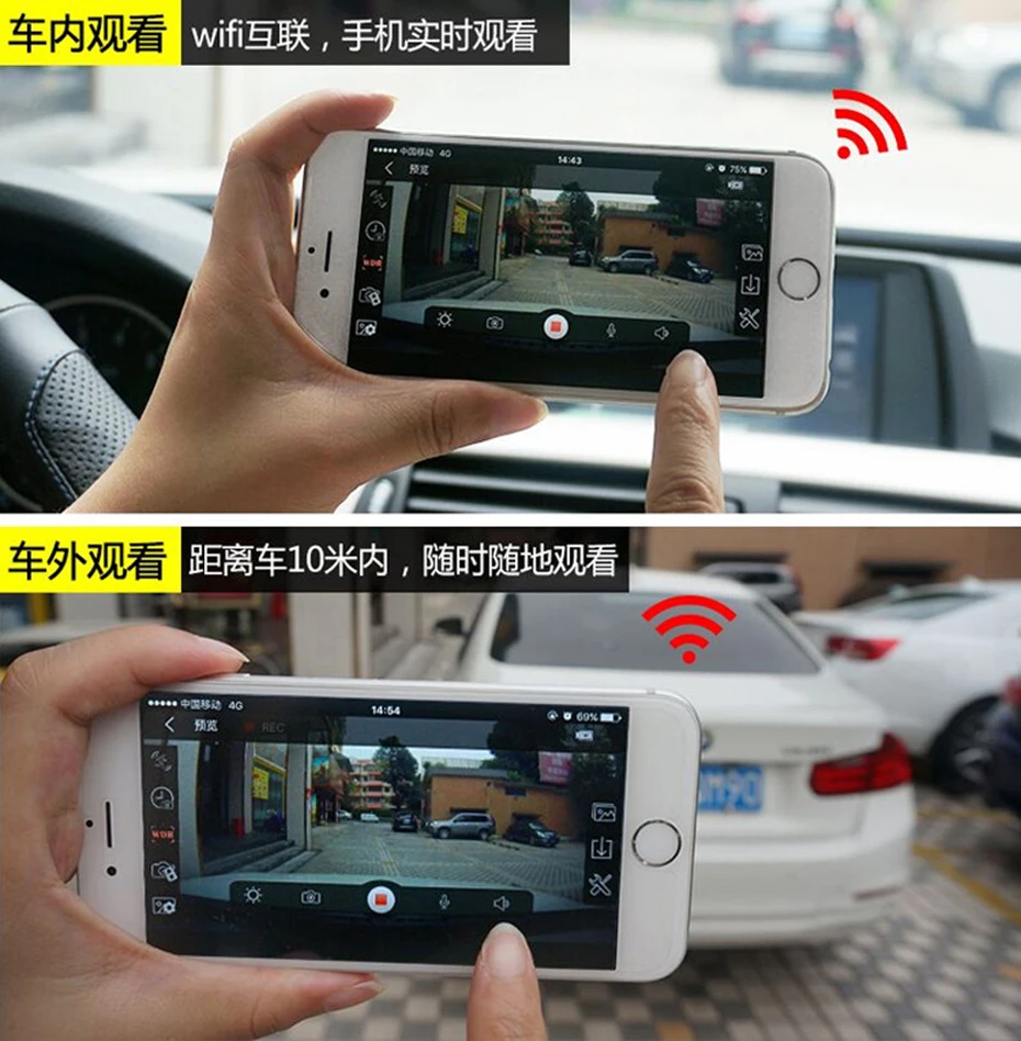 WHEXUNE Скрытая мини Wifi Автомобильная Dvr камера двойной объектив dashcam авто видео рекордер регистратор DVRs видеорегистраторы FHD 1080P ночное видение