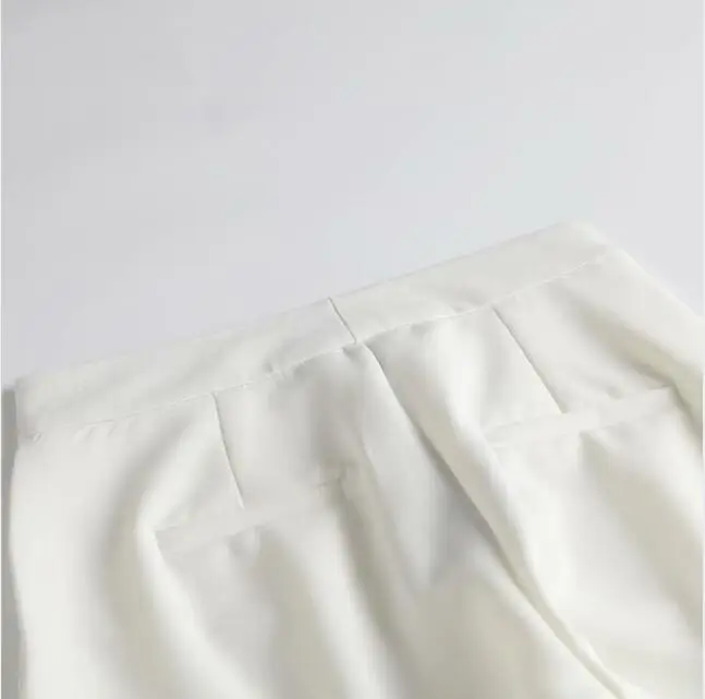 

New Arrival Pantalones de Mujer Pure White Pantalon Women Soft Suit Pants