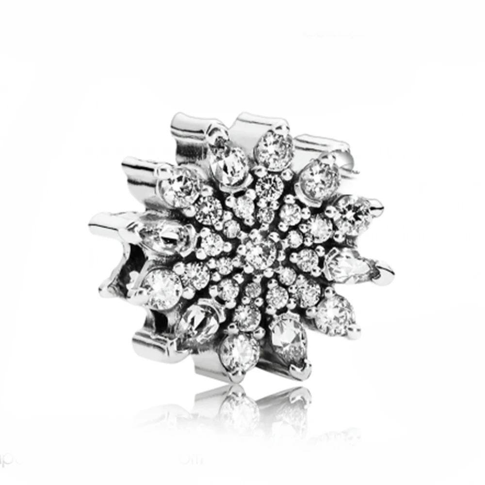 

Ice Crystal Bead Charm 100% Real 925 Sterling Silver Ice Crystal Beads Charms Fit Original Bracelet Diy Jewelry