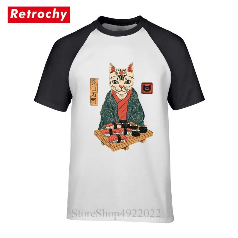 Футболка Neko с суши-баром кошкой японской культурой бренд 2019 уличная одежда Ukiyo E