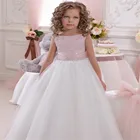 Цветочные платья для девочек на свадьбу, кружевное Пышное Платье для девочек, детские платья принцессы для первого причастия