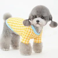 girl pullover hoodies dog clothes plaid tshirt sweatshirt red yellow green shirt for small dogs chihuahua puppy bottoming shirts