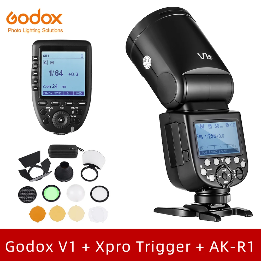 V1 AK-R1 Xpro Вспышка Godox V1 V1C V1N V1S V1F V1O ttl 1/8000s HSS литиевая батарея Speedlite вспышка для Canon Nikon sony Fuji Olympus - Цвет: V1 AK-R1 Xpro