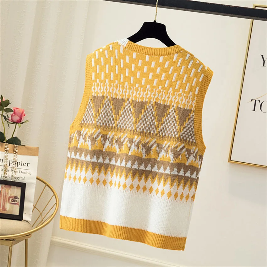 4XL плюс размер пальто без рукавов свитер жилет для женщин v-образный вырез вязаный