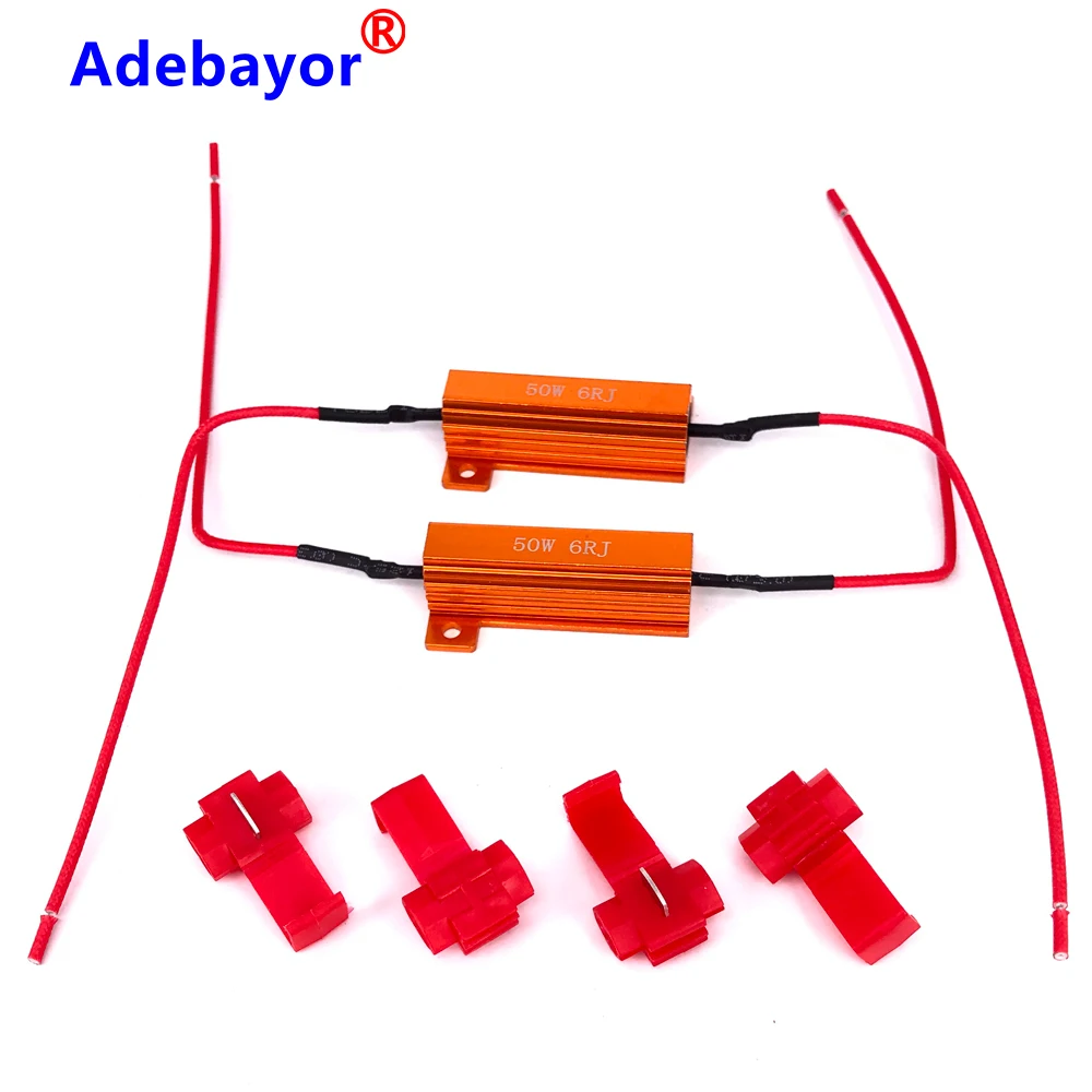 2 шт. 50 Вт Предохранитель 6 Ом светодиодный ная лампочсветильник сигнал поворота
