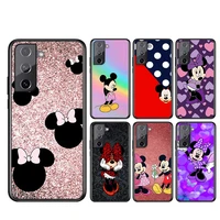 for samsung galaxy s21 s20 fe s22 ultra pro lite s10 5g s10e s9 s8 plus soft tpu cover cute mickey mouse black phone case