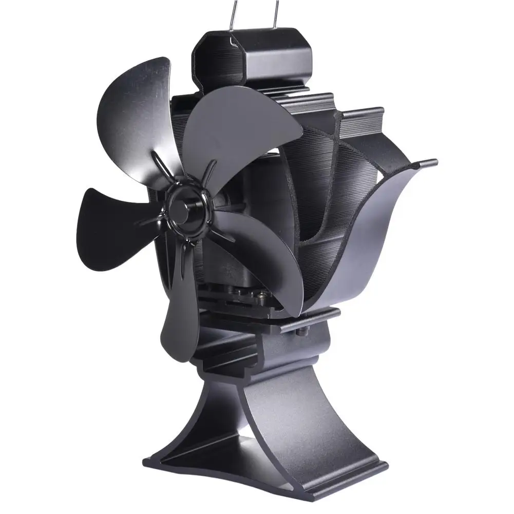 

5-Blade Heat Powered Stove Fan Eco-friendly Silent for Thermal Power Fireplace FanWood/Log Burner/Fireplace