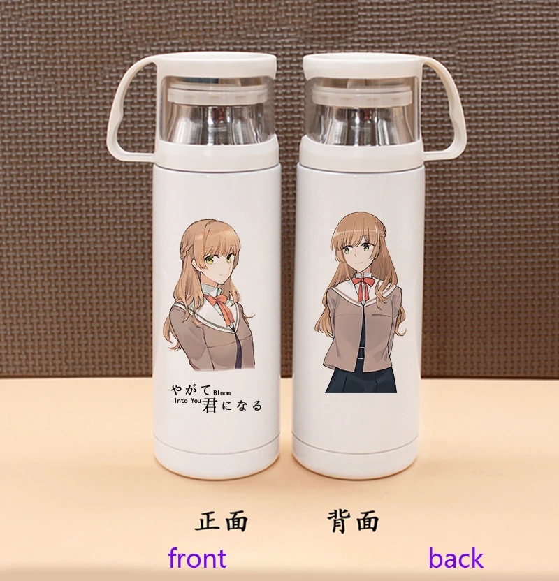 Креативный переносной бутылка для воды студентов с аниме мультяшным принтом