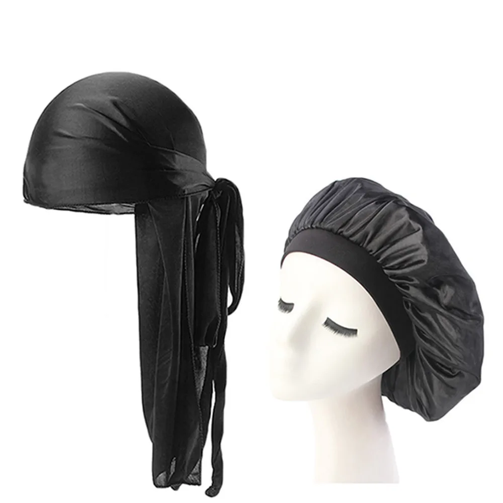 Новинка мужская блестящая шелковая бандана Durag головные уборы красочная широкая