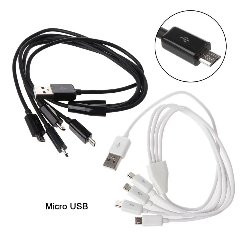 Портативный USB 2 0 Type A Male к 4 Micro Splitter Y зарядный кабель для samsung мобильный телефон