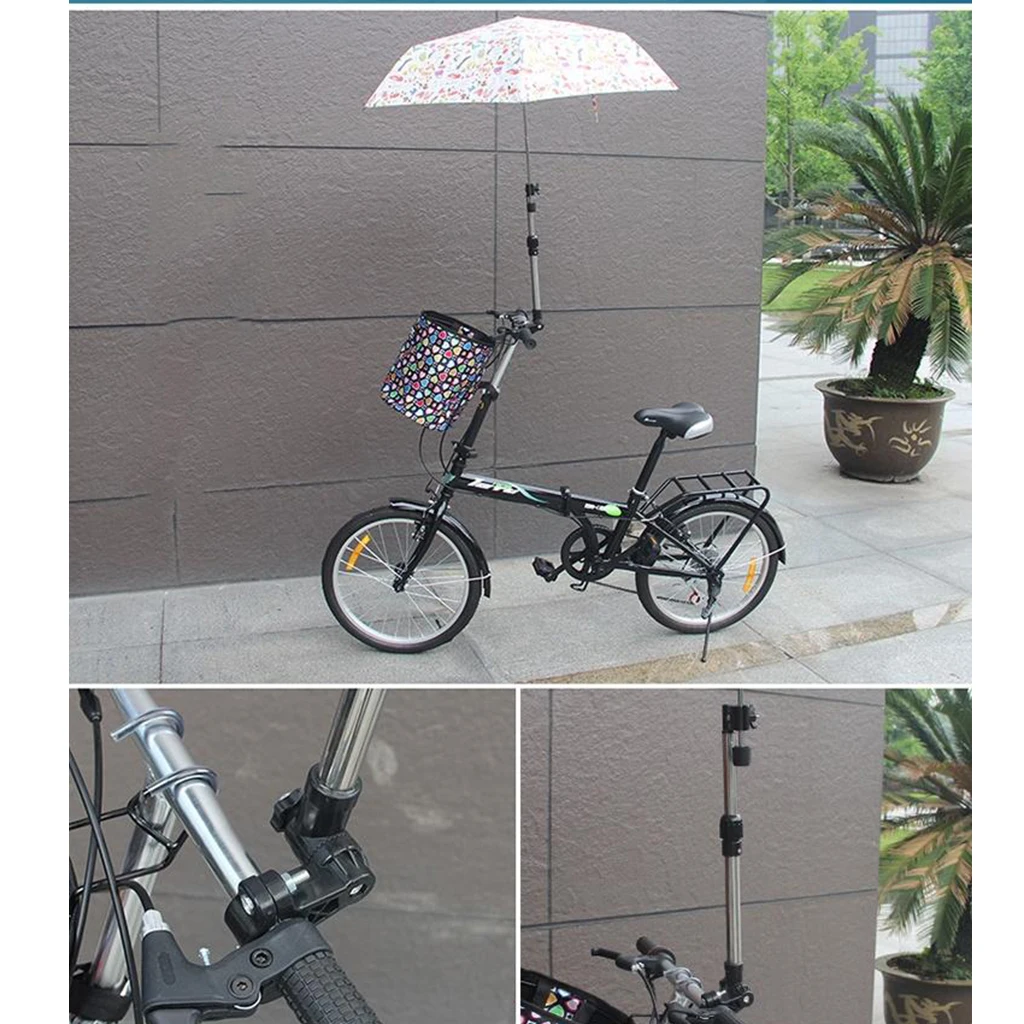 

Rotatable Bike Umbrella Holder Adjustable Stroller Golf Buggy Cart Trolley