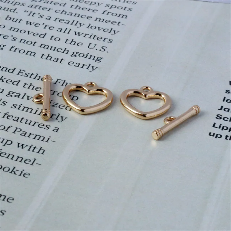 

Gold Plated Love Heart Toggle Clasps OT Clasps Connectors For DIY Bracelet Necklace Jewelry Findings Making Accessorie