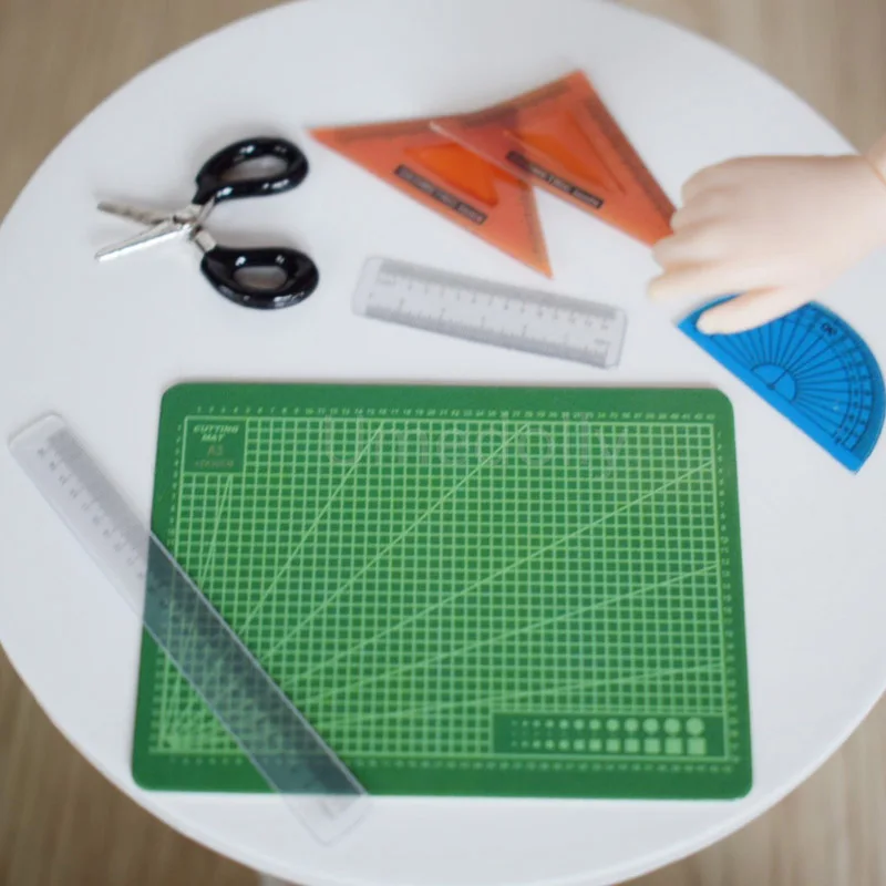 1 компл. Милый миниатюрный кукольный домик коврик для резки линейка ножницы куклы