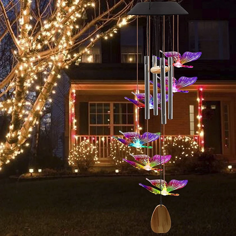 

Hot Wind Chimes Outdoor Decor Solar Wind Chime Waterproof Color Changing Light Chime for Outdoor Patio Garden Yard Decor