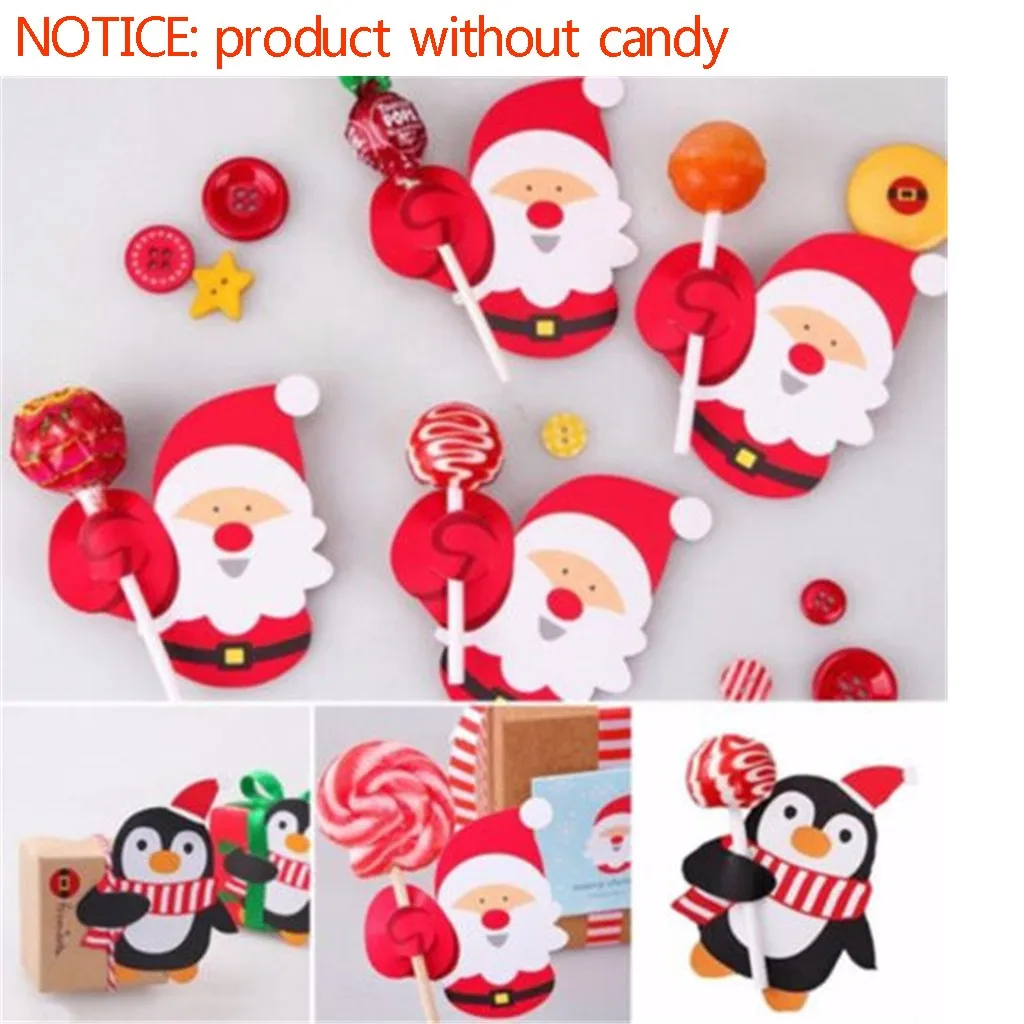 48PCS Christmas Ornament Paper Card Cute Santa Pattern DIY Wall Candy Can Be Placed On Home Market Hanging | Дом и сад