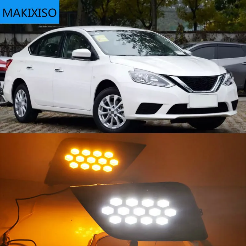 

2 шт. для Nissan Sentra sylphy 2016-2019 Водонепроницаемый 12 В DRL Противотуманные фары украшения автомобильные аксессуары светодиодные дневные ходовые огни светильник