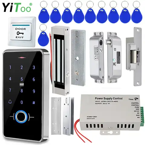 Дверной замок YiToo RFID с системой контроля доступа по отпечатку пальца, водонепроницаемый Электрический замок IP68 для дома и улицы