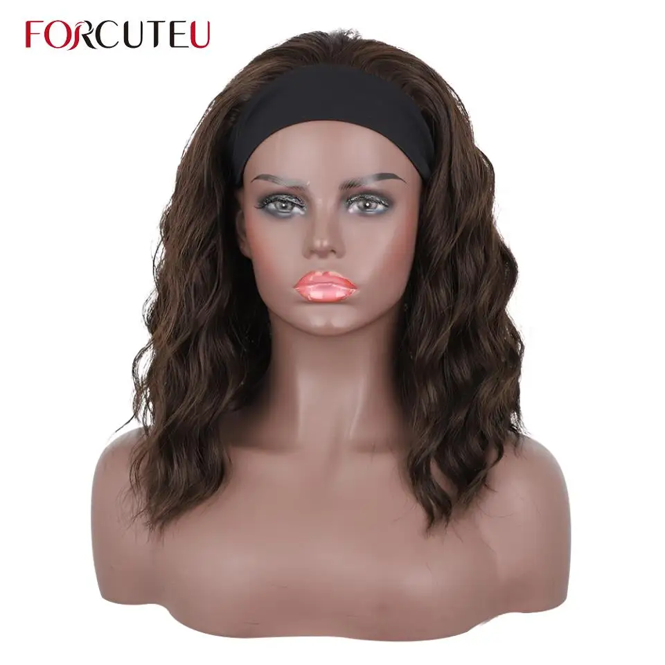 

Искусственные волосы с короткой волной, Короткие Волнистые, с повязкой на голову, парик с головной повязкой