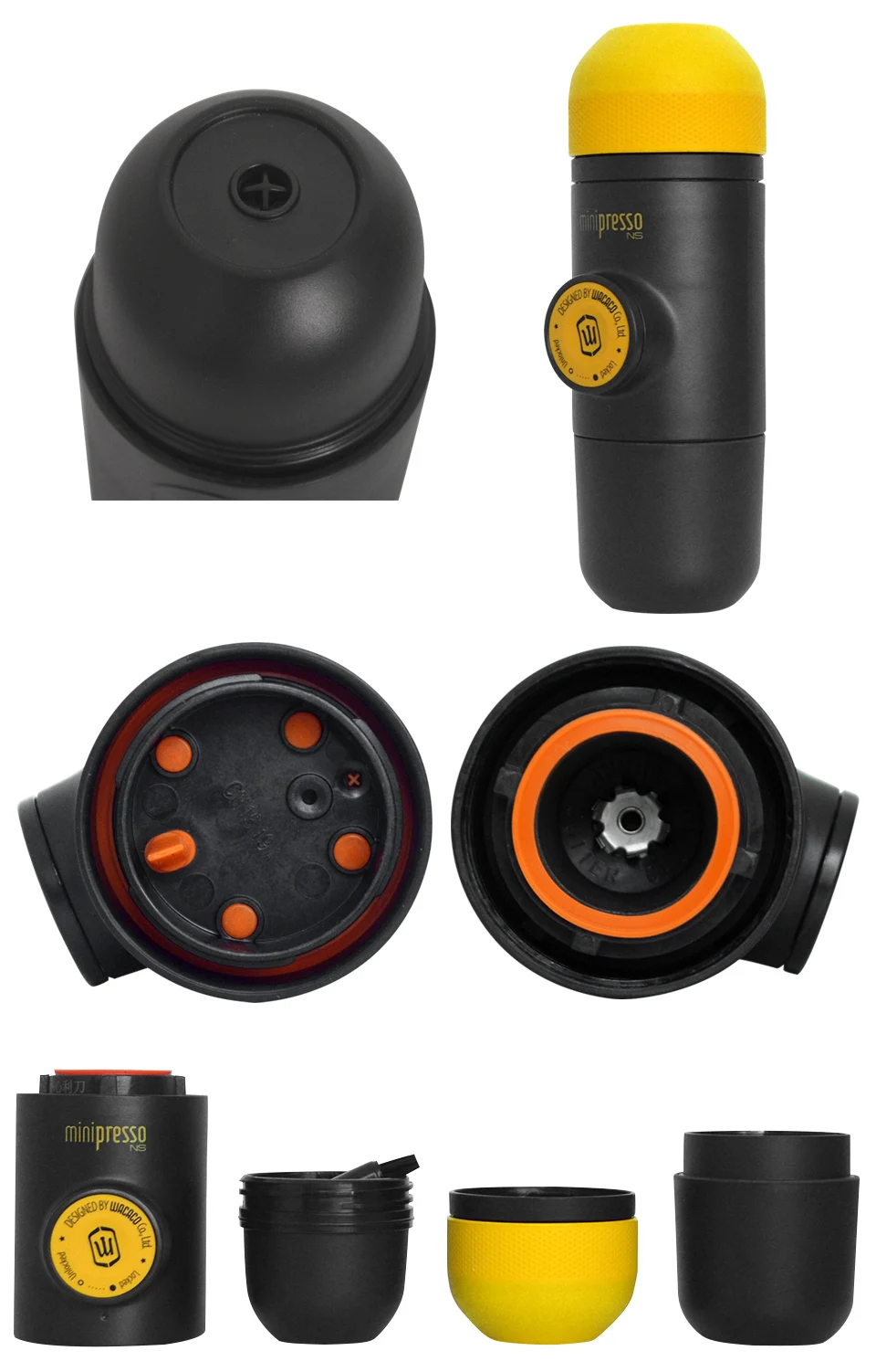 Wacaco Minipresso, Кофеварка, Ручной пресс, капсула и порошок, кофемашина, ручная Эспрессо-машина, портативная, для путешествий, кофе