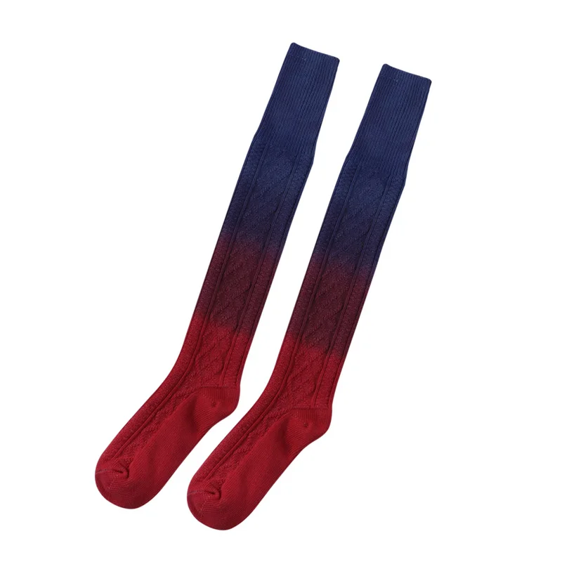 

inverno de malha de algodo meias longas meias femininas quente sexy coxa alta meias para senhoras moda tie-dye sobre o joelho m