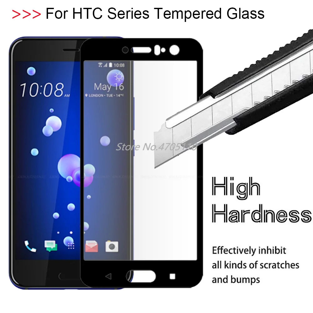 Закаленное стекло 9H с полным покрытием для HTC M10 U11 Plus защита экрана телефона