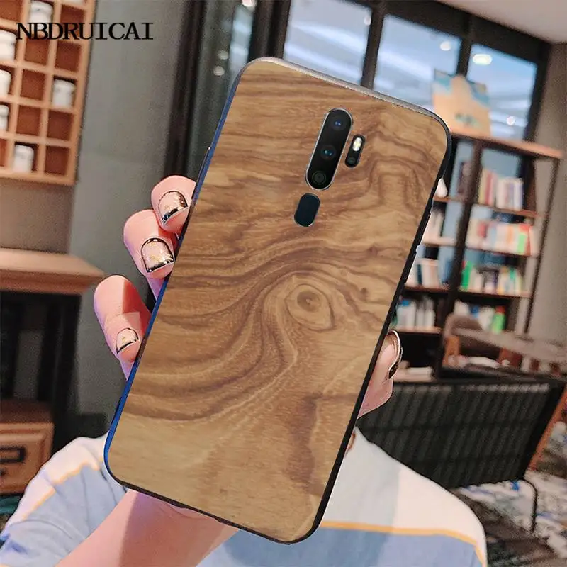 HPCHCJHM узор Текстура дерева черный мягкий чехол для телефона Capa Oppo A5 A9 2020 Reno Z Realme5Pro
